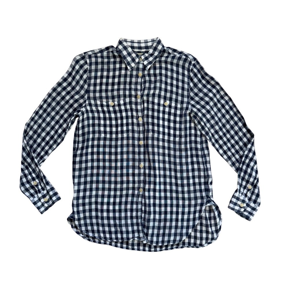 Denim & Supply Ralph Lauren RL Utility Navy Gingham Cotton Button Down Shirt M